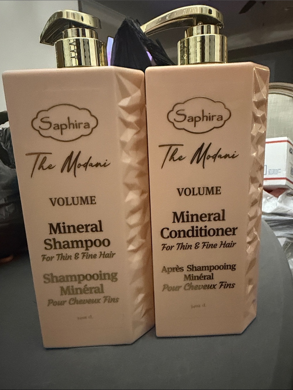 The Modani Volume Mineral Shampoo and Conditioner Set - Peach Bottle